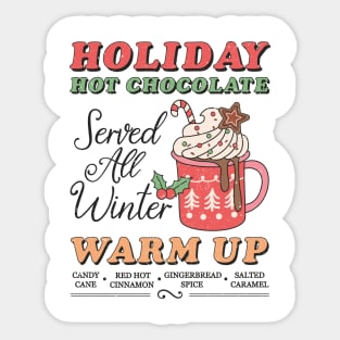 Retro Christmas Hot Chocolate Sticker